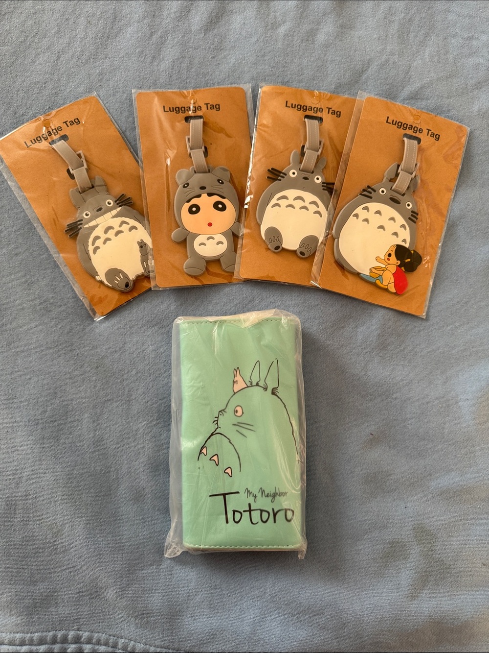My Neighbor Totoro Luggage Tag & Wallet Set - Gray and Mint
